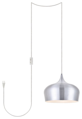 Nina 1-Light Burnished nickel Plug-In Pendant