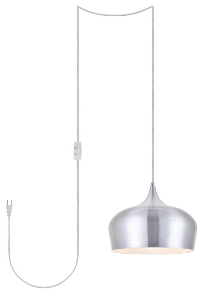 Nina 1-Light Burnished nickel Plug-In Pendant