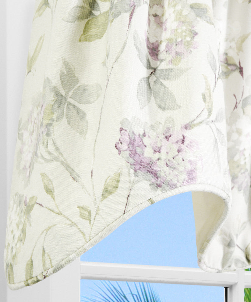 Abigail 70" x 17" Lined Scallop Valance, Lilac