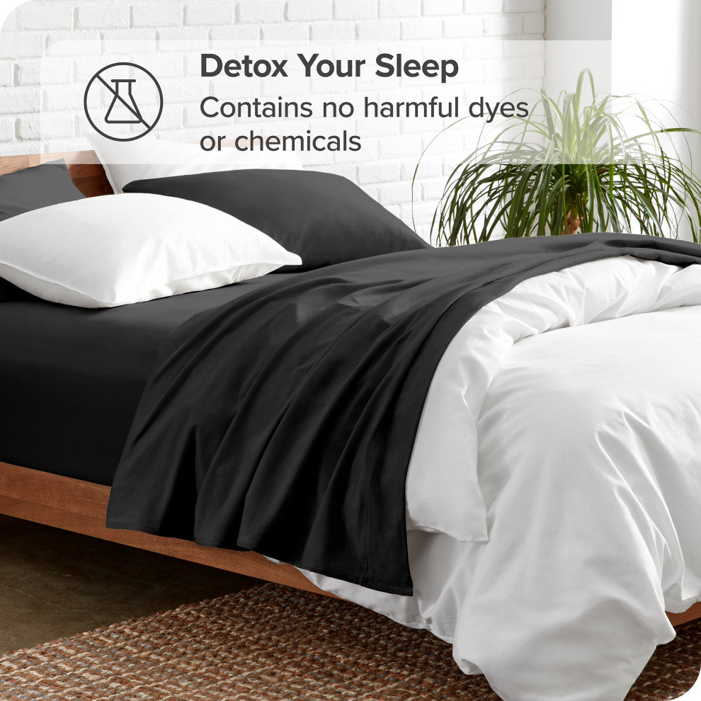 Bare Home 6-Piece Microfiber Sheet Set, Black, Queen