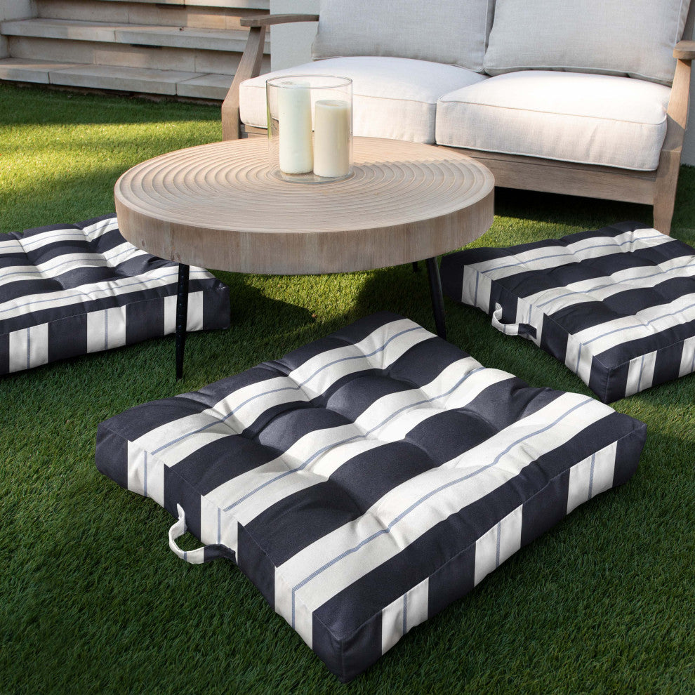 Sunbrella Outdoor Tufted Floor Pillow, Single, Relate Harbor