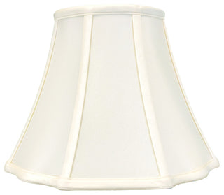 Royal Designs Flare Bottom Outside Corner Scalloped Basic Lamp Shade, Beige, White