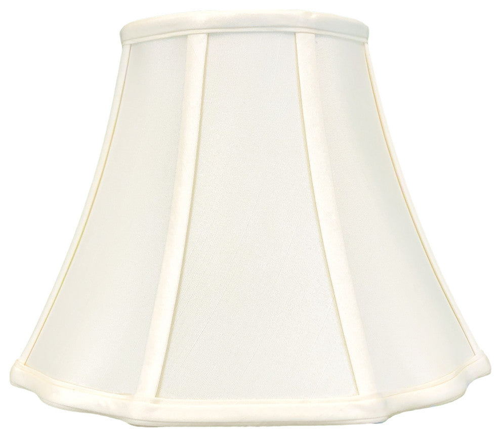 Royal Designs Flare Bottom Outside Corner Scalloped Basic Lamp Shade, Beige, White