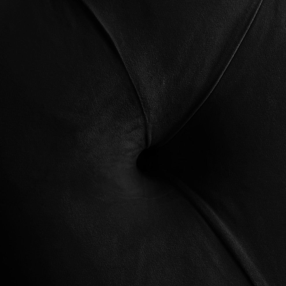 Kira Velvet Upholstered Bed, Black, Queen
