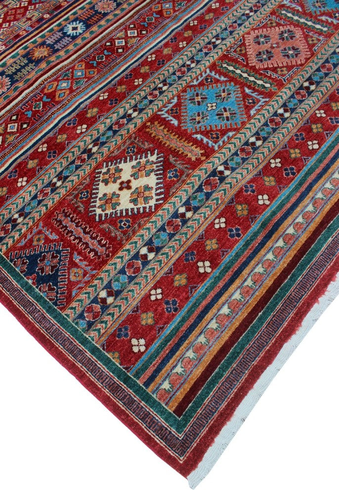 Khurgeen Ife Red and Blue Rug, 9''3x12