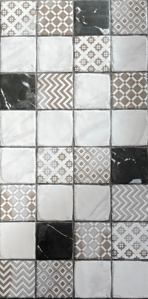 Milan 12 x 24 Ceramic Tile for Wall in Brown, Grey, and Black