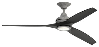 Fanimation Spitfire Ceiling 60" Fan With LED Light, Black Wood Blades
