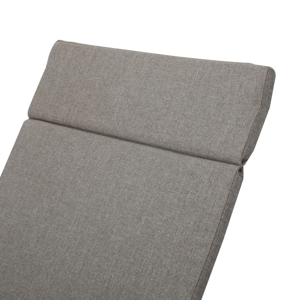 GDF Studio Solaris Outdoor Gray Wicker Armed Chaise Lounge With Cushion, Charcoa