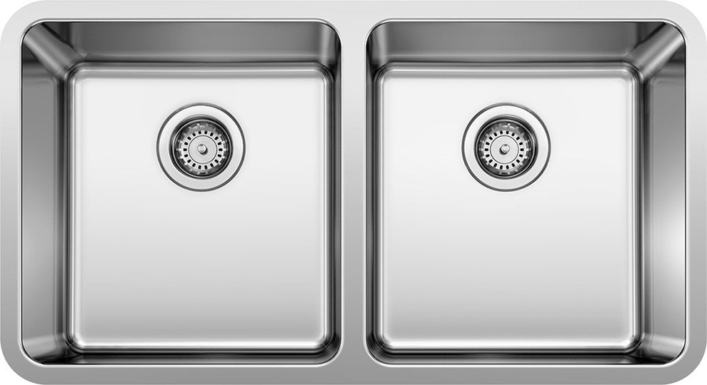 Blanco 442768 Formera 33"x18" Equal Double Bowl Kitchen Sink, Stainless Steel