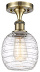 Innovations 516-1C-AB-G1013-LED 1-Light Semi-Flush Mount, Antique Brass
