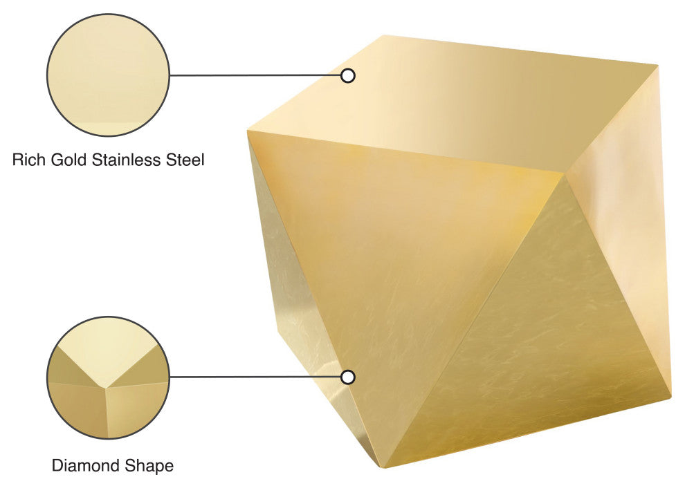 Gemma End Table, Gold