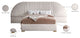 Cleo Velvet Upholstered Bed With Custom Gold Steel Legs, Cream, King