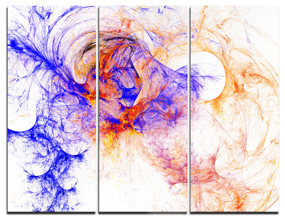 "Wings of Angels Blue" Digital Metal Wall Art, 3 Panels, 36"x28"