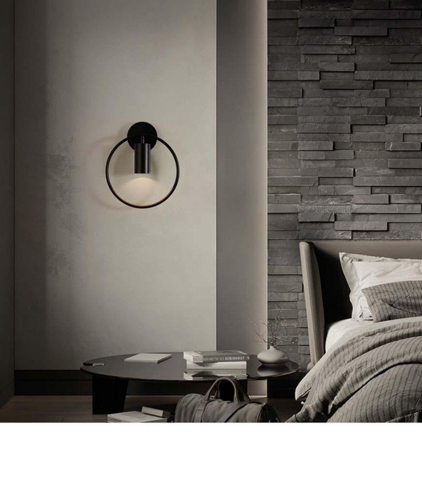 Modern room decor wall sconce black circle wall decor lamp
