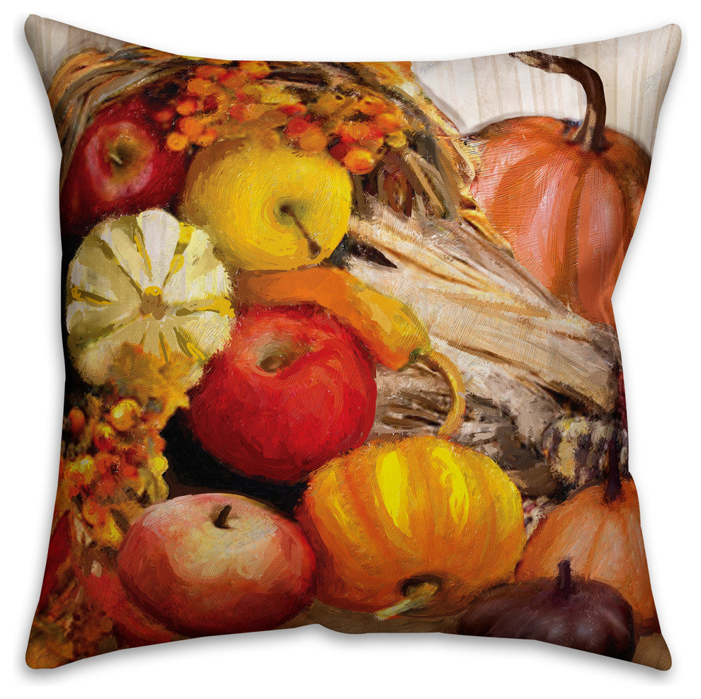 Fall Cornucopia 16x16 Spun Poly Pillow Cover