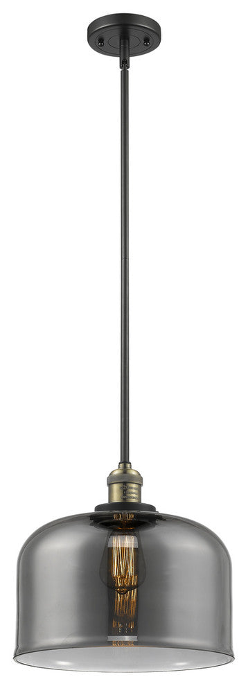 Franklin Restoration X-Large Bell 1 Light Pendant in Black Antique Brass
