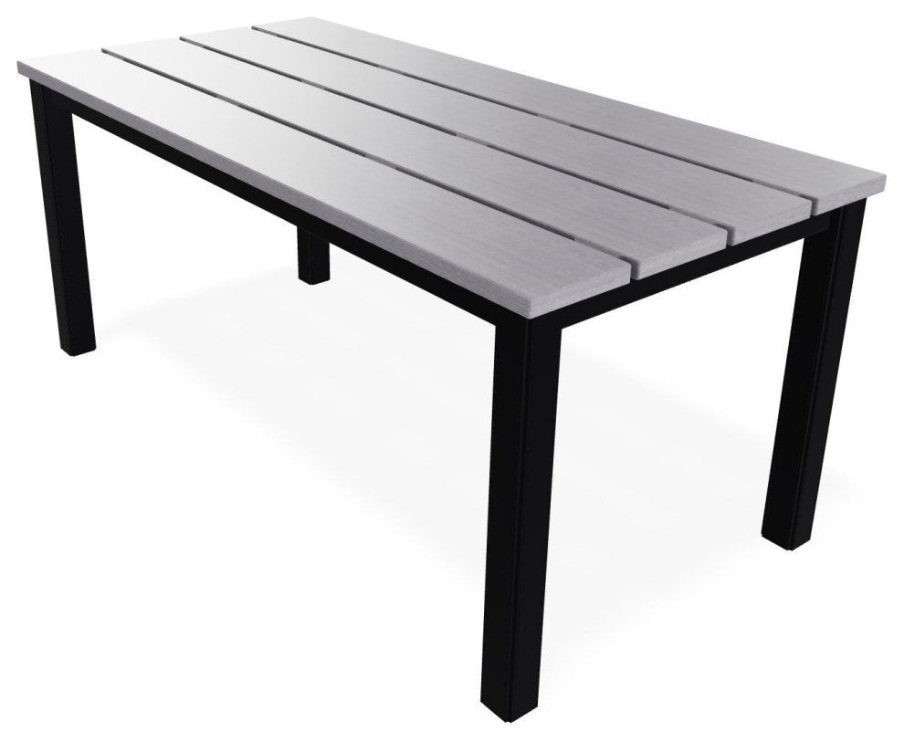 21"x42" Rustic Outdoor Coffee Table, Black