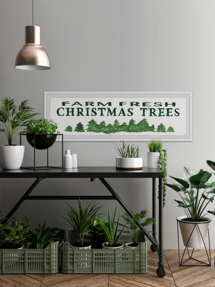 "Farm Fresh Trees" Framed Painting Print, 45x15