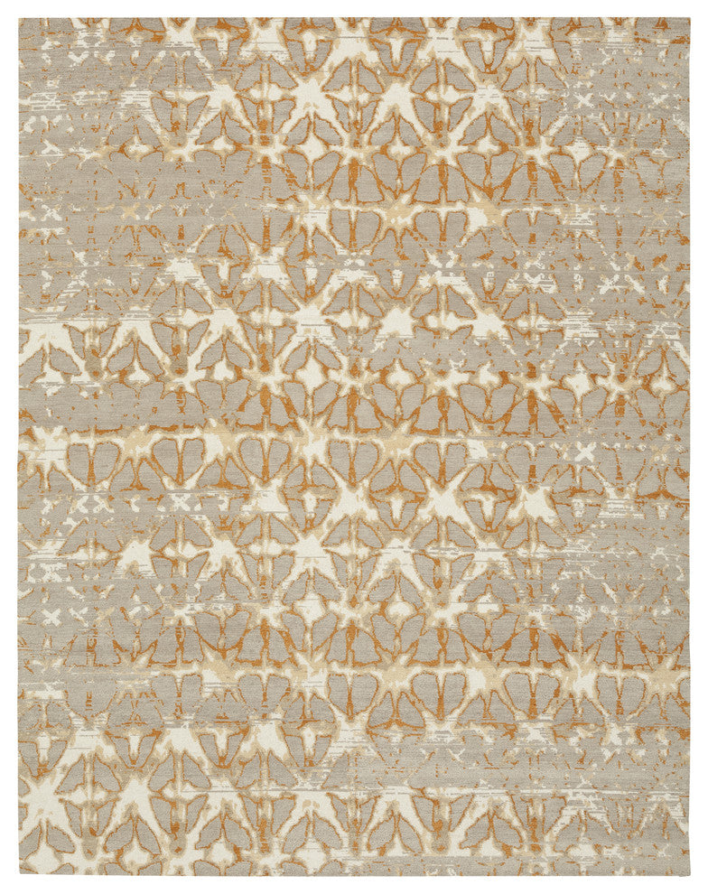 Atifa Gray Orange Nepalese Rug, 12x15