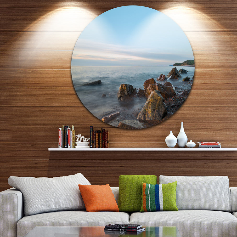 Cape Breton Beach Nova Scotia Canada, Seascape Disc Metal Wall Art, 36"