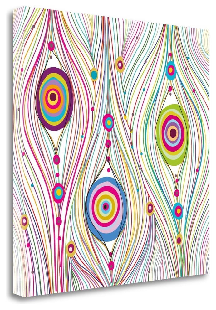 "Peacock Feathers" By Graphinc Studio, Giclee Print on Gallery Wrap Canvas