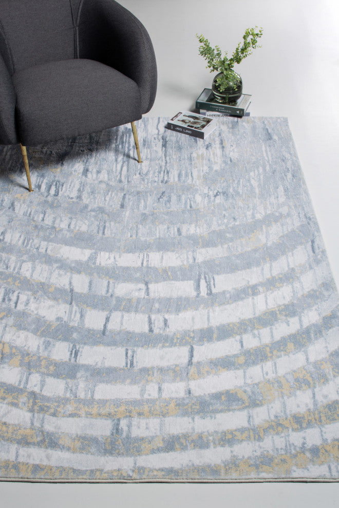 6"x9" Gray Distressed Steps Abstract Area Rug