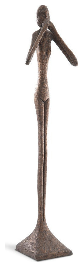 Speak No Evil Skinny Sculpture, Bronze, Large