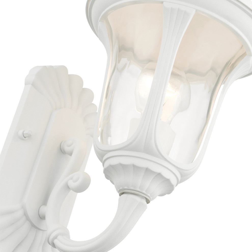 Textured White Traditional, Victorian, Sculptural, Outdoor Wall Lantern
