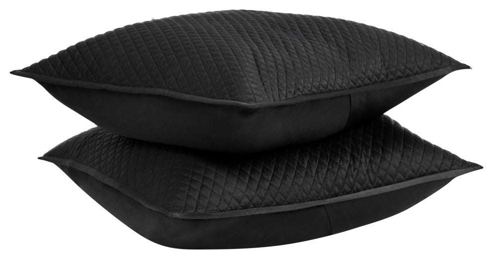 Winthrop 100% Sateen Black King Sham by Kosas Home, Black, Euro Sham