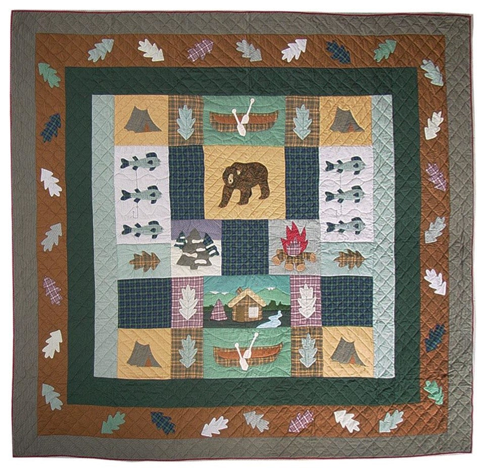 Cabin Quilt Twin 65"X85"