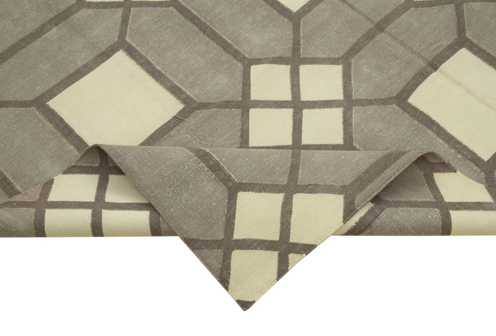 Rug N Carpet - Handmade Wool 6' 0'' x 8' 9'' Flatweave Dhurrie Kilim Rug