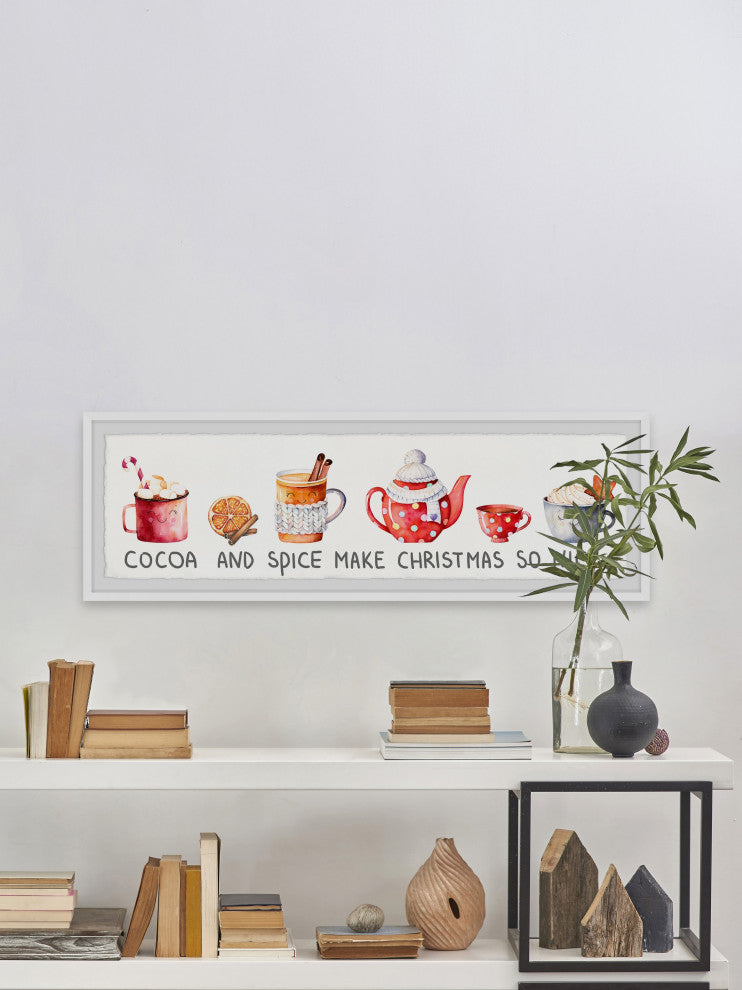 "Cocoa and Spice Are Nice" Framed Painting Print, 45x15