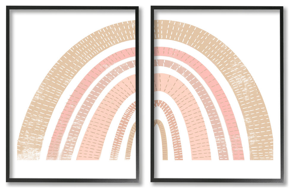 Abstract Pink Neutral Kid's Rainbow Arches Striped Patterns,16 x 20