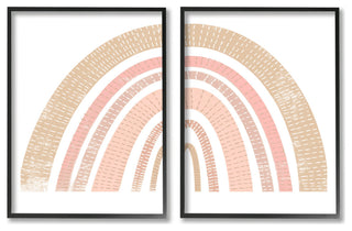 Abstract Pink Neutral Kid's Rainbow Arches Striped Patterns,16 x 20