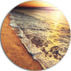 Foaming Waves At Sea Sunset, Modern Beach Round Metal Wall Art, 11"