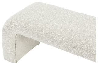 Niagara Boucle Fabric Upholstered Bench, Cream, 52" Wide