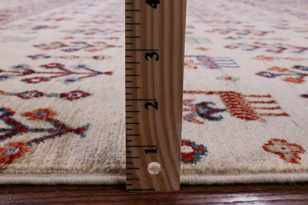8' 0" X 11' 2" Handmade Persian Gabbeh Tribal Wool Rug Q10964