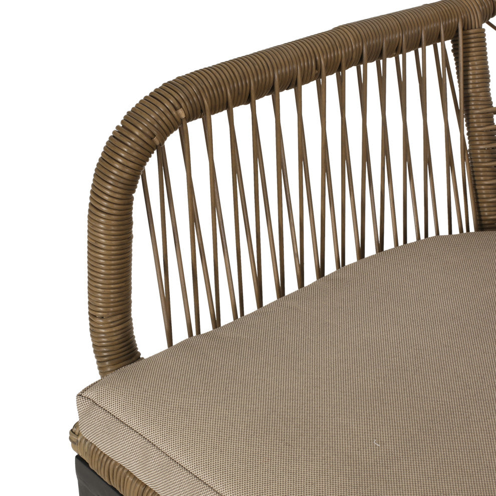 Fromberg Outdoor Wicker Dining Chair with Cushion, Set of 2