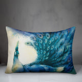 Watercolor Peacock 4 14x20 Spun Poly Pillow