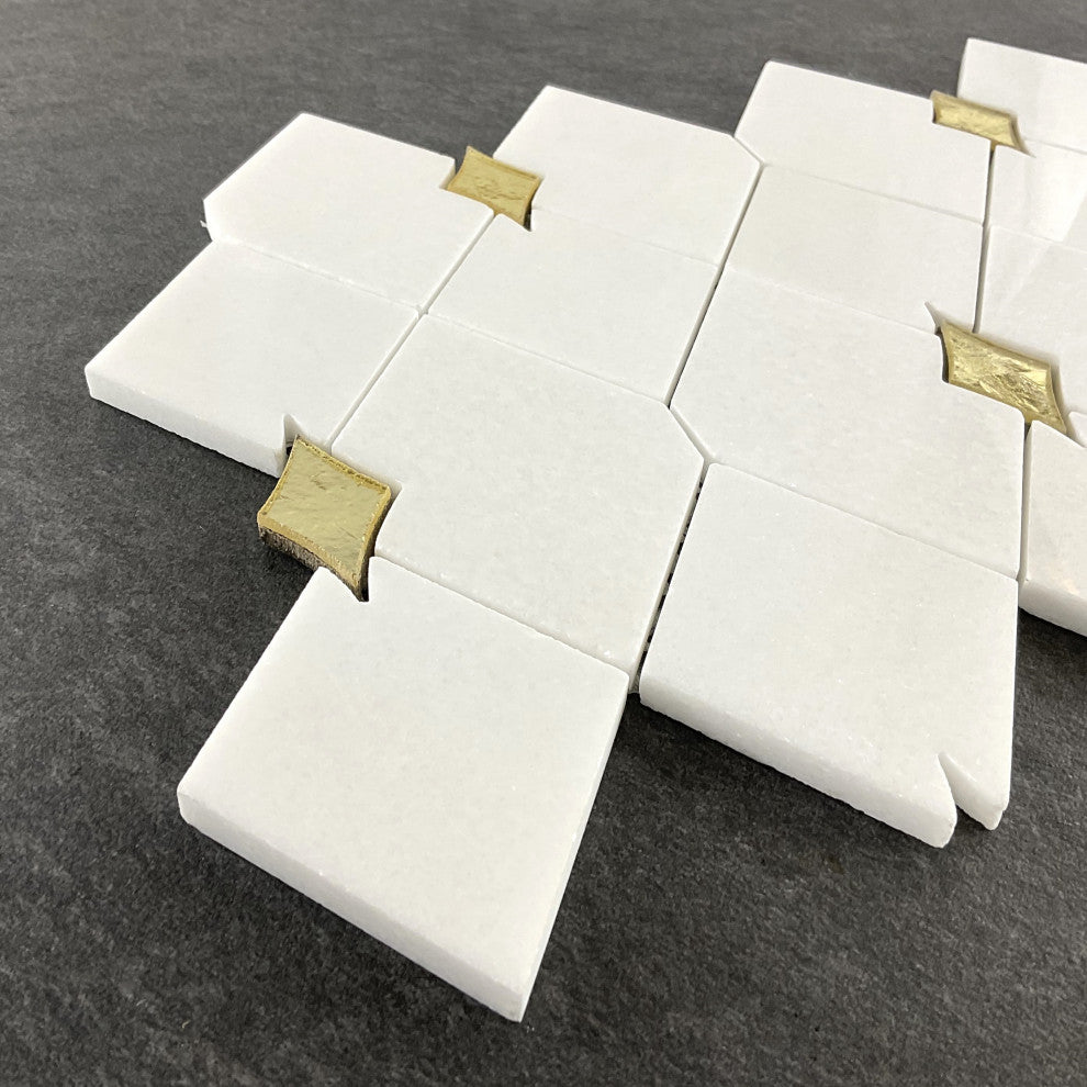 10-Pieces of Water Jet 3" x 3.5" Novelty Mosaic Wall & Floor Tile