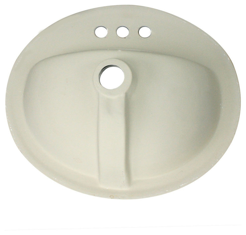 Nantucket Sinks DI2017-4 Drop-In Oval Ceramic Bathroom Vanity Sink In White