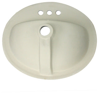 Nantucket Sinks DI2017-4 Drop-In Oval Ceramic Bathroom Vanity Sink In White