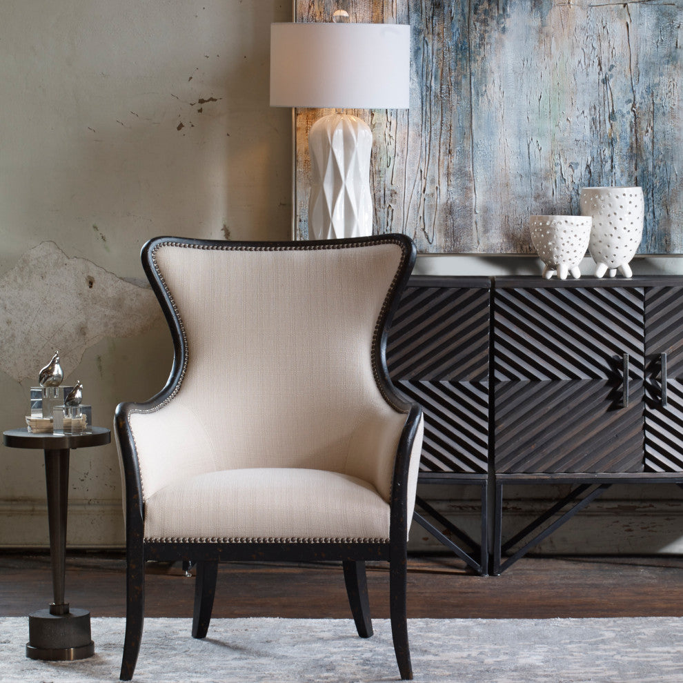 Uttermost Malena Glossy White Table Lamp