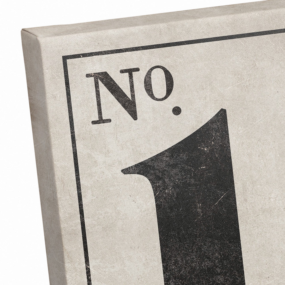 Vintage Number 12 Sign Print on Canvas
