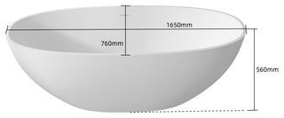 Stone Resin Solid Surface Freestanding Bathtub, White, 65"