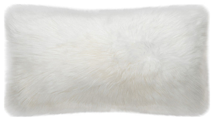 Classic Sheepskin Double-Sided Pillow, Natural Ivory, 12"x22"