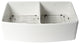 ALFI Brand ABFC3320D-W Smooth Curved Apron Two Bowl Fireclay Farm Sink with Gri