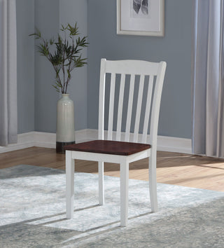 ACME Green Leigh Dining Chair, White and Walnut