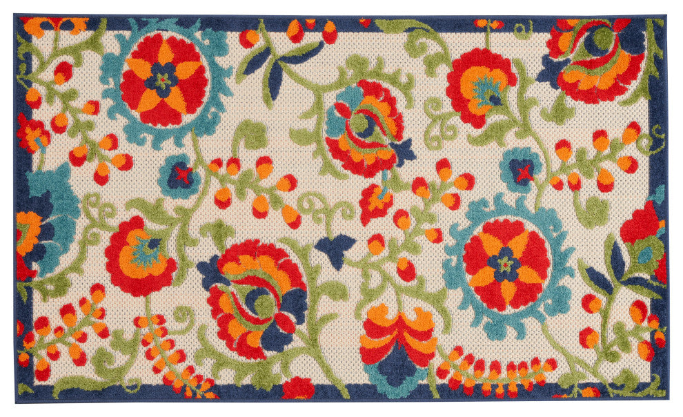 Nourison Aloha 3' x 5' Multicolor Farmhouse Area Rug