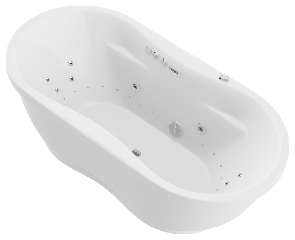 Lori 6'' Whirlpool and Air Freestanding Bath Tub, White